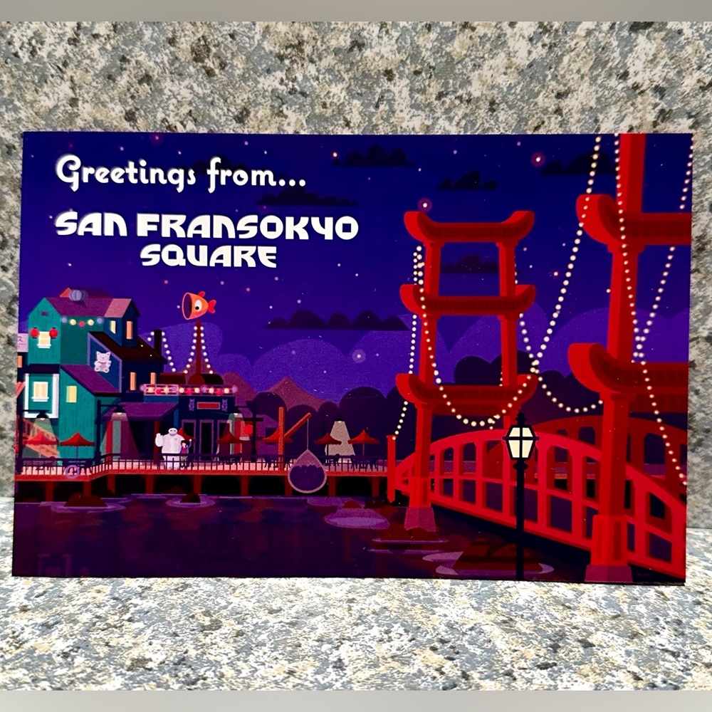 San Fransokyo Square Postcard Greeting From Big Hero 6 Disneyland Cast Exclusive